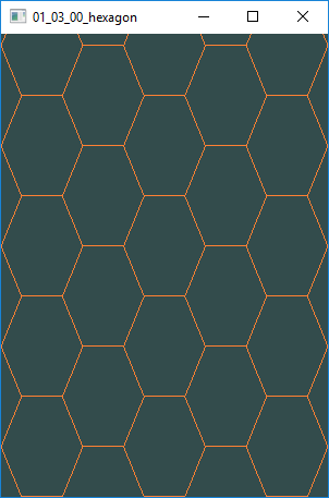 Hex board skewed vertically